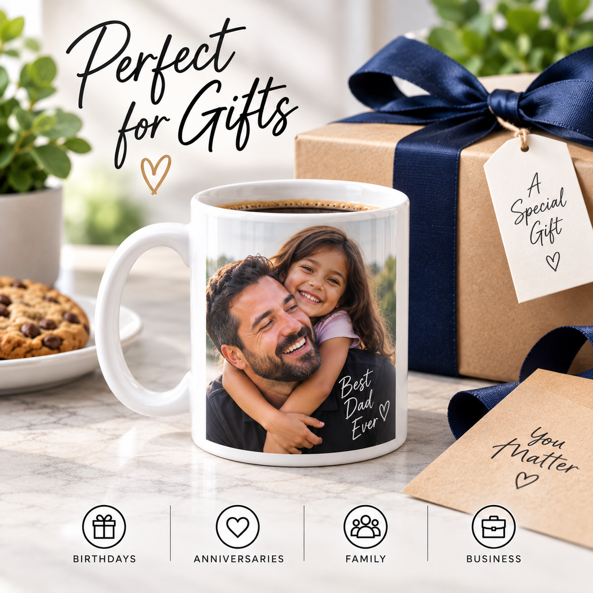 Personalized 11 oz Ceramic Coffee Mug – Custom Photo, Logo or Text