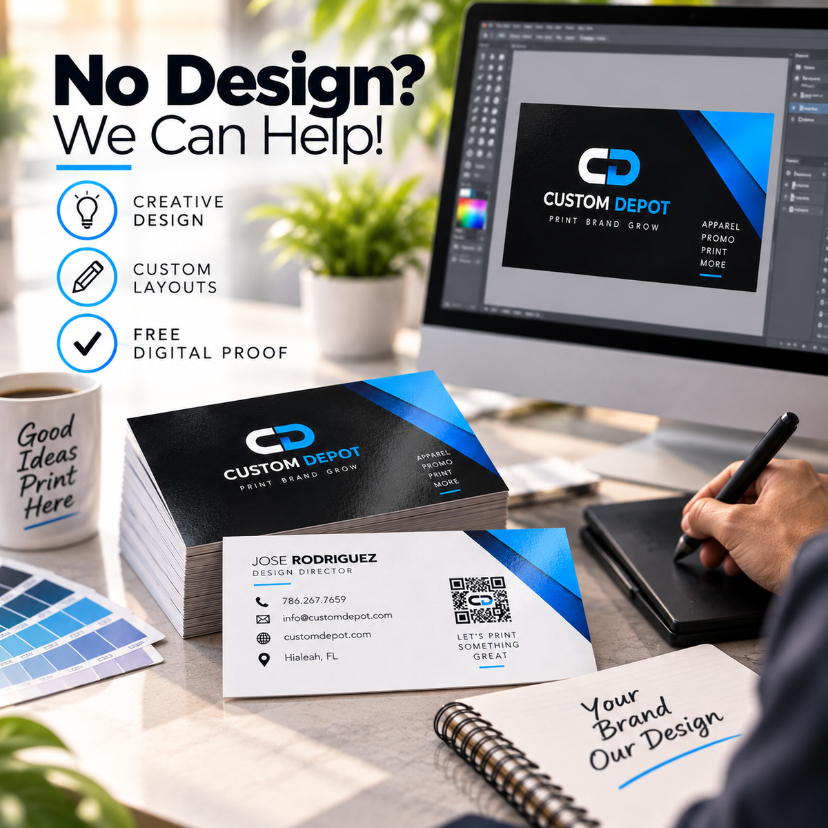 Custom Business Cards – 14pt Premium Cardstock | Full Color, Double-Sided UV Gloss Printing