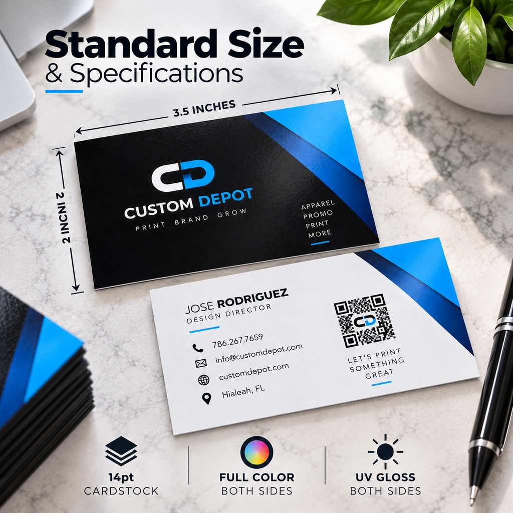 Custom Business Cards – 14pt Premium Cardstock | Full Color, Double-Sided UV Gloss Printing