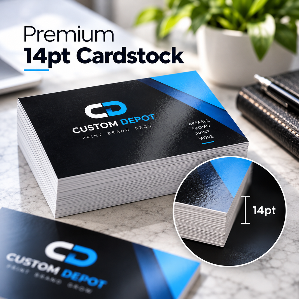Custom Business Cards – 14pt Premium Cardstock | Full Color, Double-Sided UV Gloss Printing