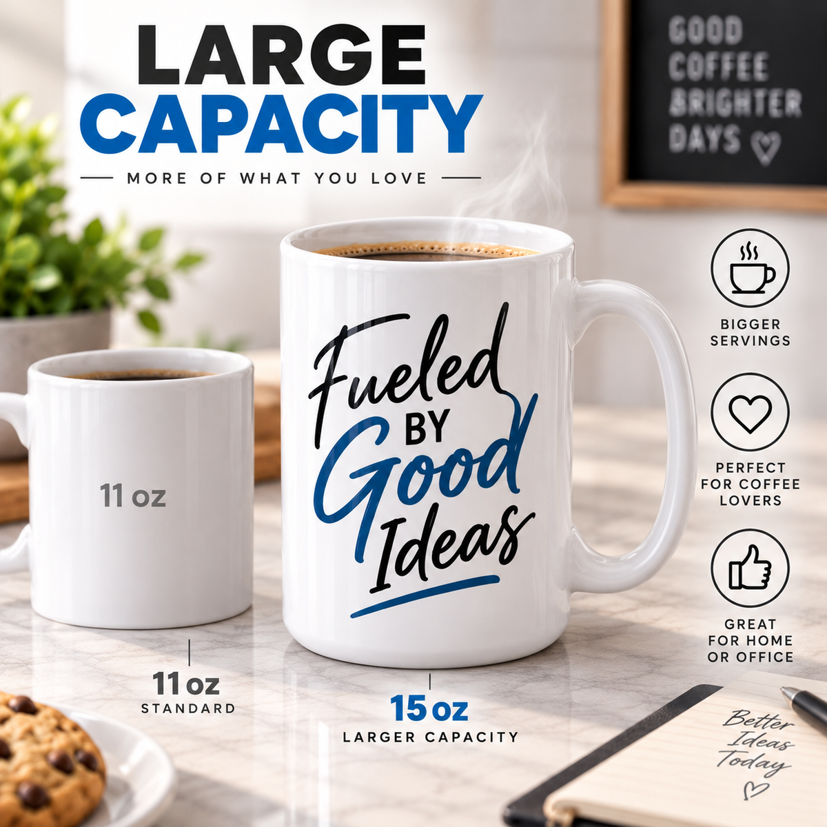 Personalized 15 oz Ceramic Coffee Mug – Custom Photo, Logo or Text