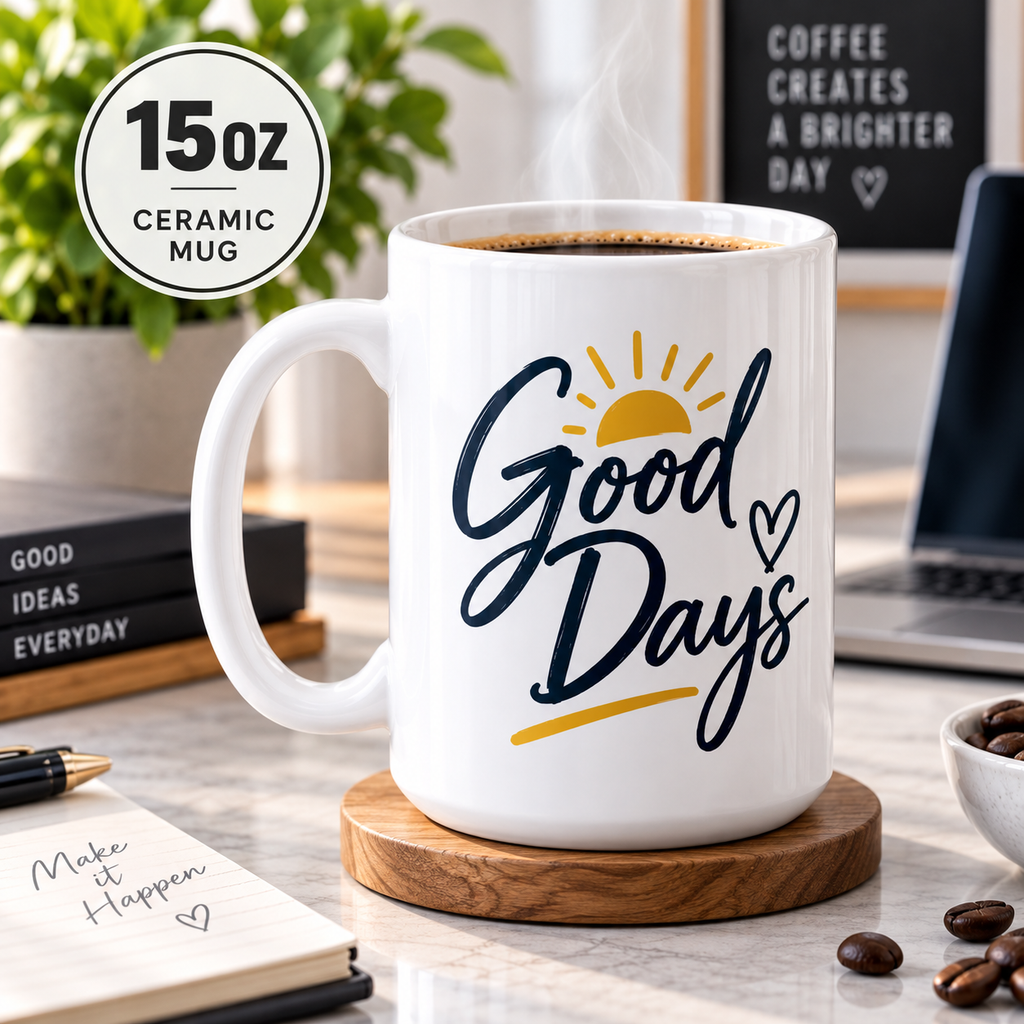 Personalized 15 oz Ceramic Coffee Mug – Custom Photo, Logo or Text
