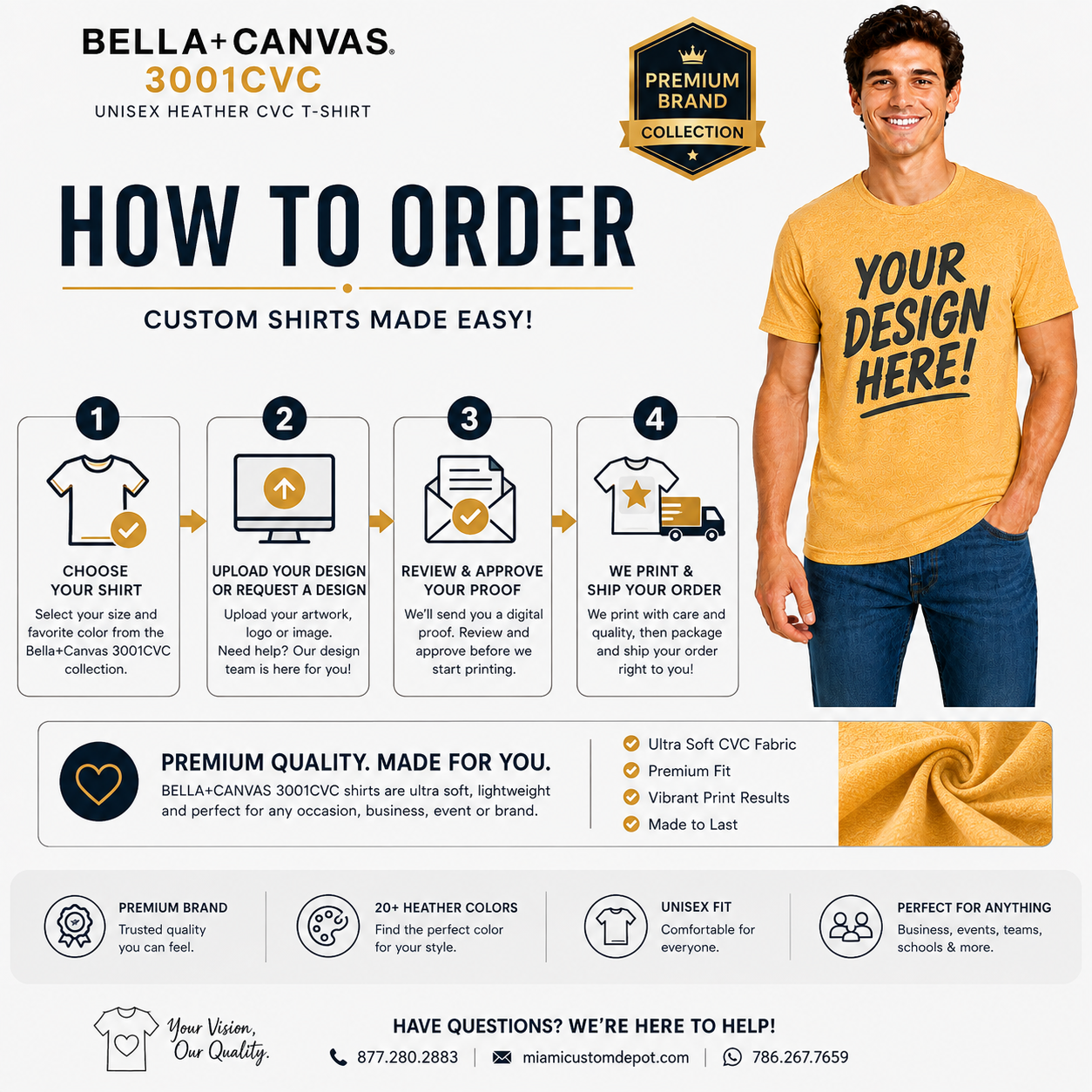 Bella + Canvas Adult Unisex Short Sleeve Heather CVC Tee (3001CVC)