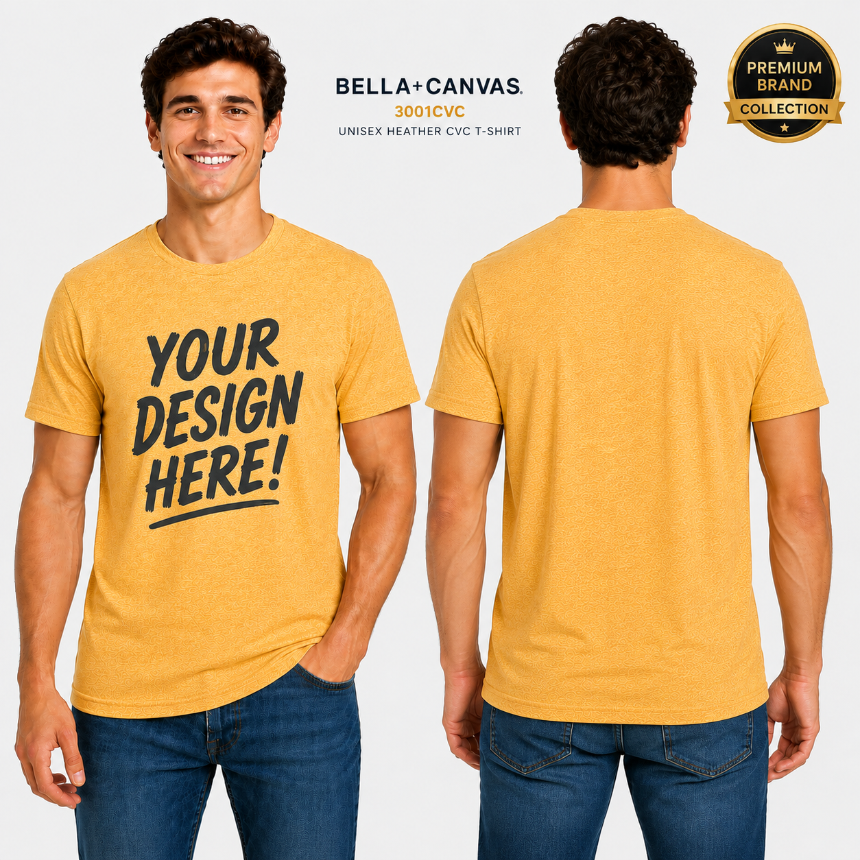 Bella + Canvas Adult Unisex Short Sleeve Heather CVC Tee (3001CVC)