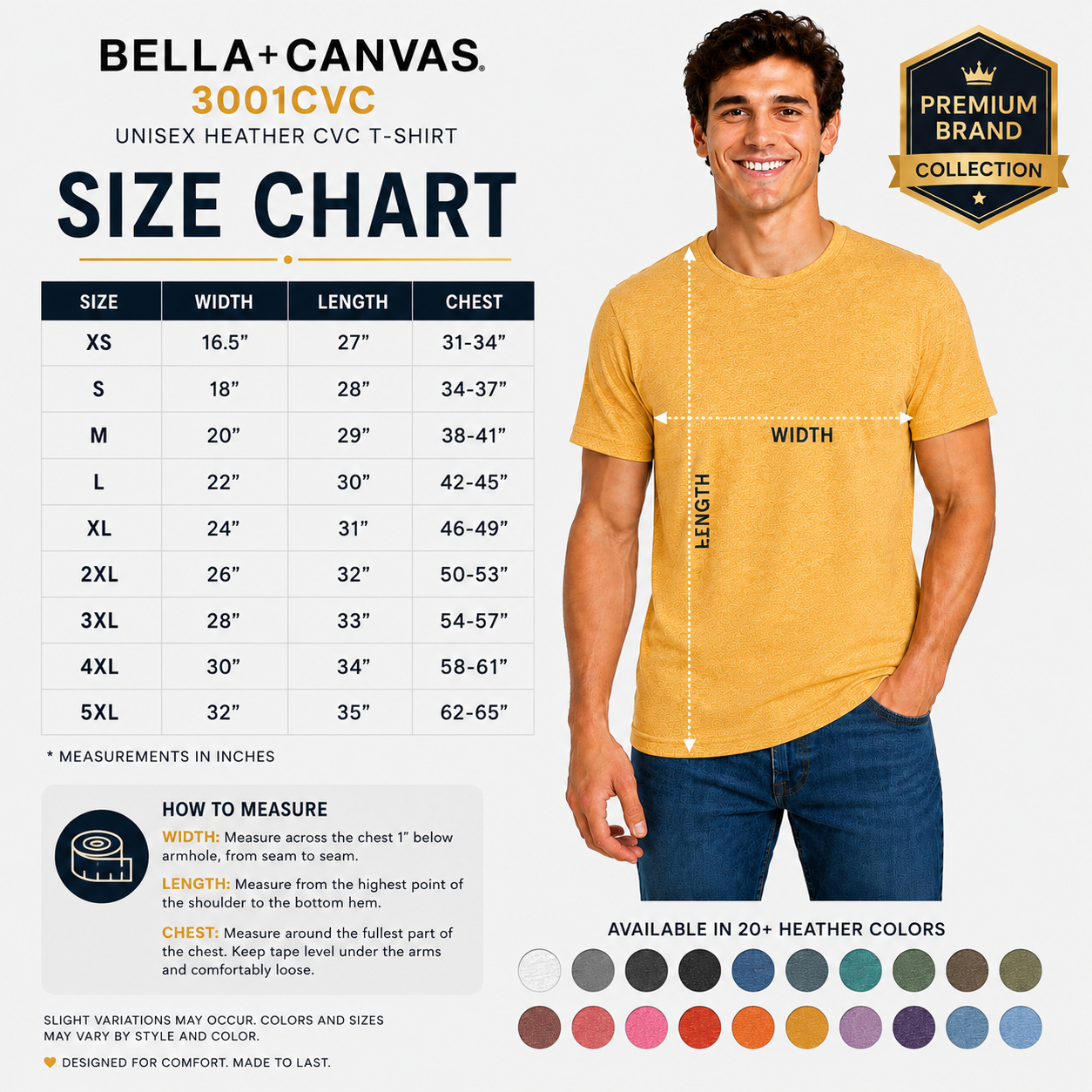Bella + Canvas Adult Unisex Short Sleeve Heather CVC Tee (3001CVC)