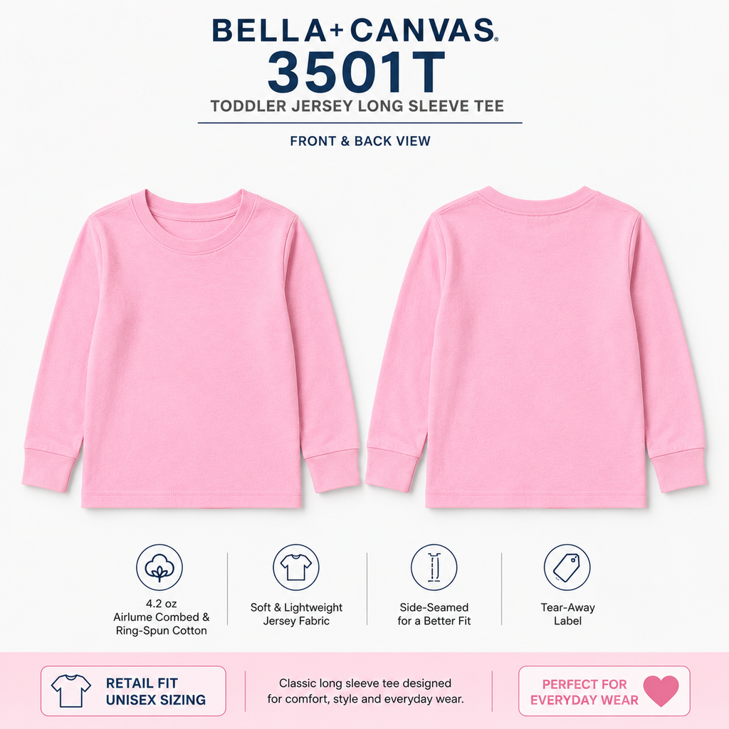 Bella+Canvas Toddler Jersey Long Sleeve Tee (3501T)