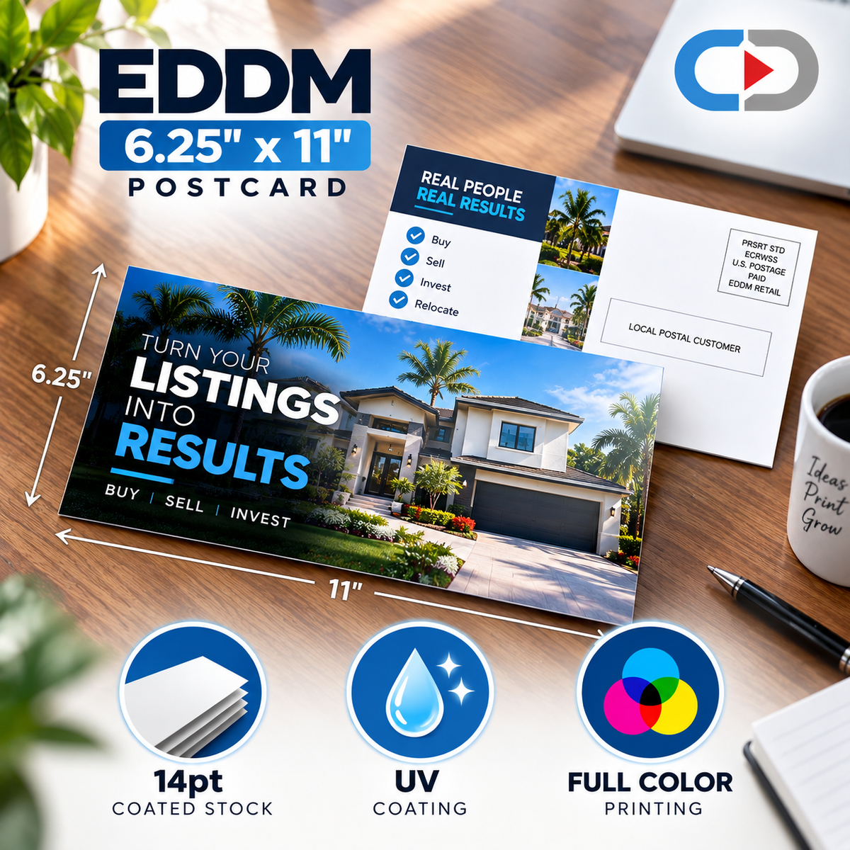 EDDM 6.25" x 11" Postcards – Full-Service Printing & Mailing | Custom Depot