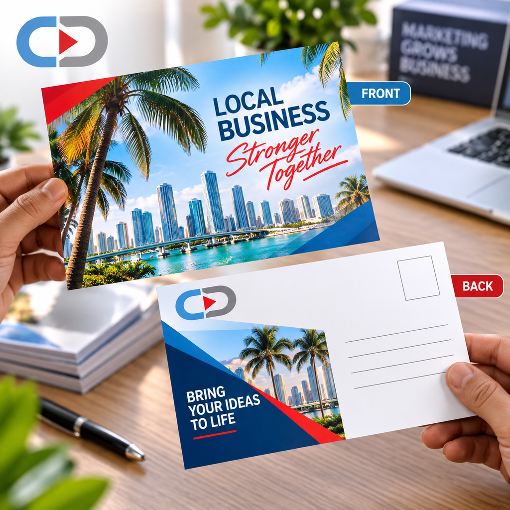 Custom 6.5" × 9" Marketing Postcards – Full Color Business Advertising & Direct Mail Printing | 14pt UV Coated Cardstock