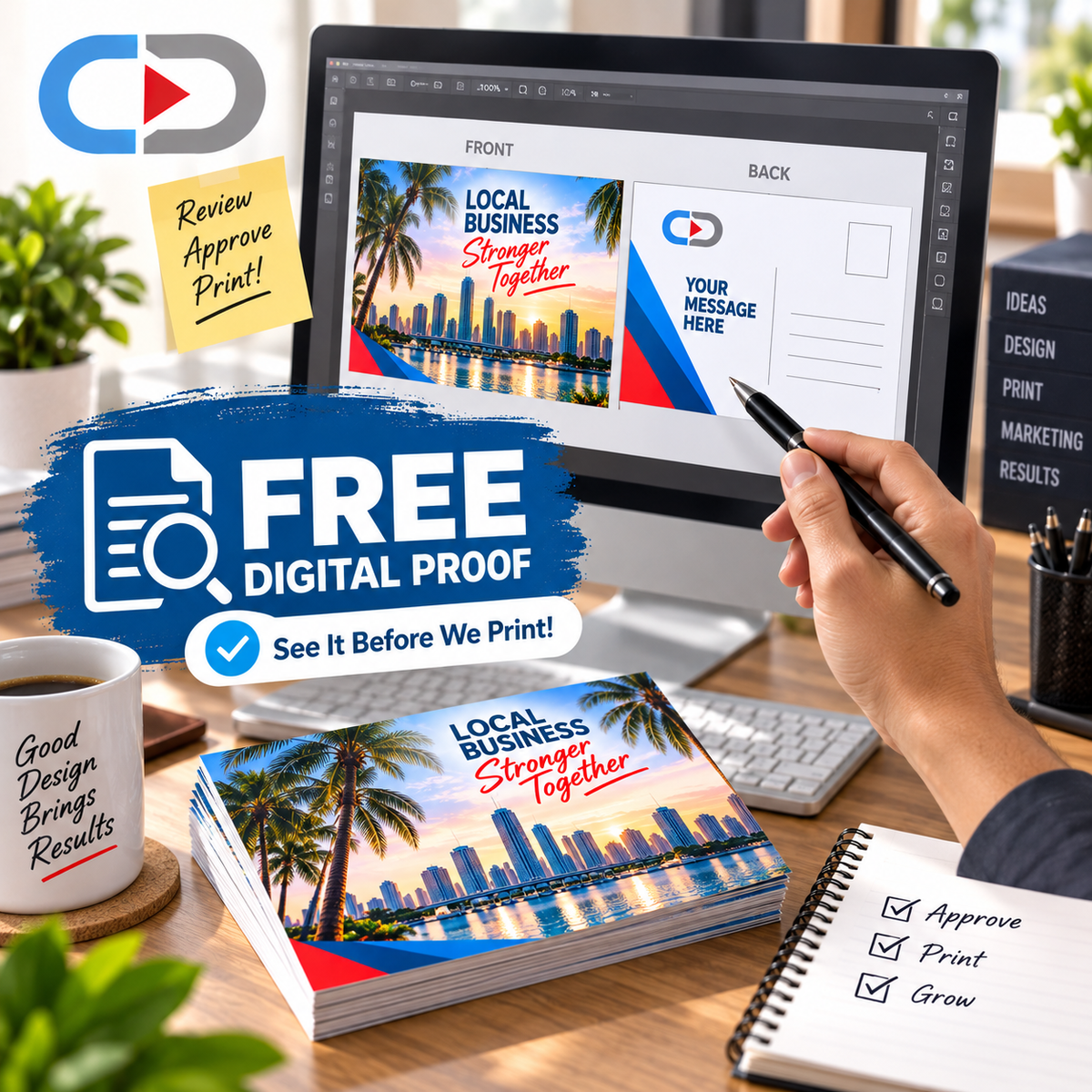 Custom 6.5" × 9" Marketing Postcards – Full Color Business Advertising & Direct Mail Printing | 14pt UV Coated Cardstock