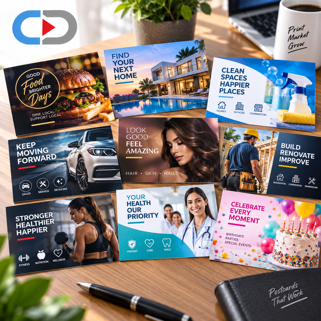 Custom 6.5" × 9" Marketing Postcards – Full Color Business Advertising & Direct Mail Printing | 14pt UV Coated Cardstock