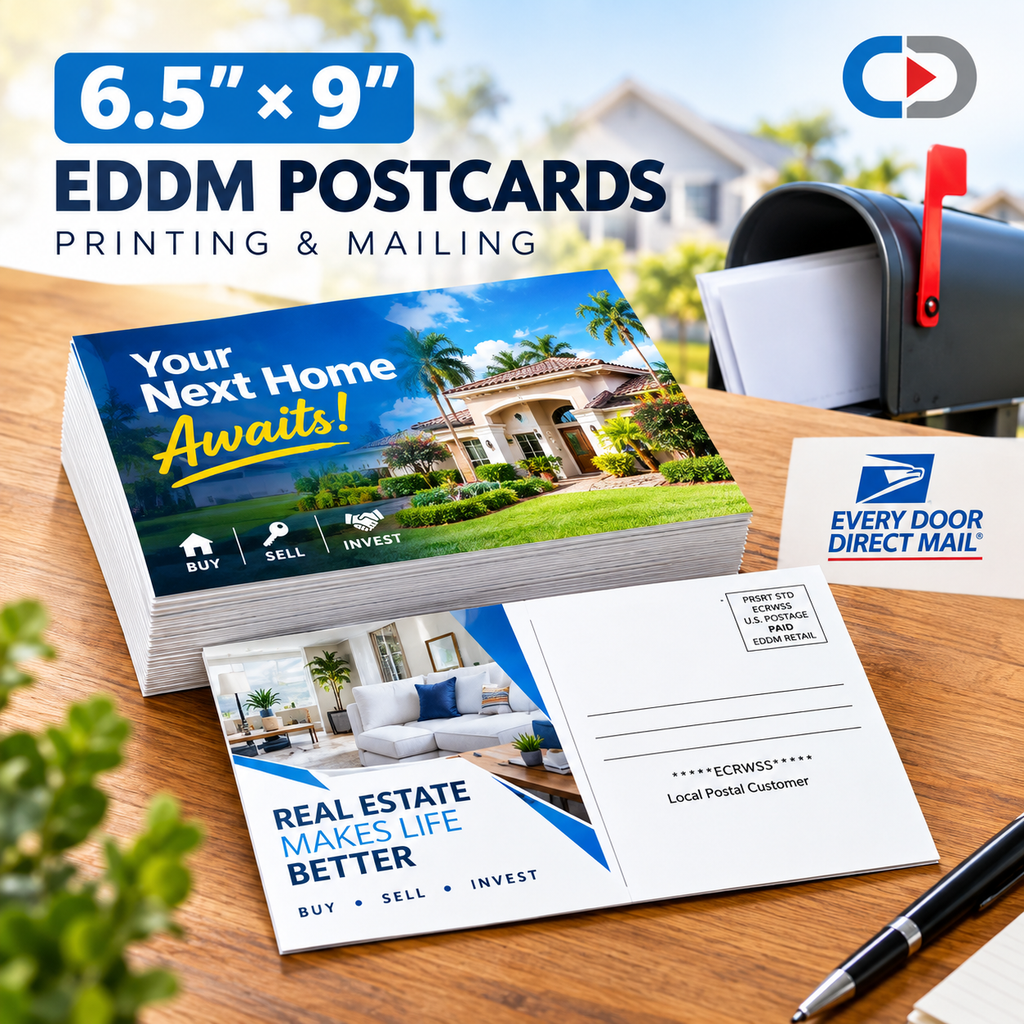 6.5" x 9" EDDM Postcards – Full Color Printing & Mailing | 14pt UV Coated