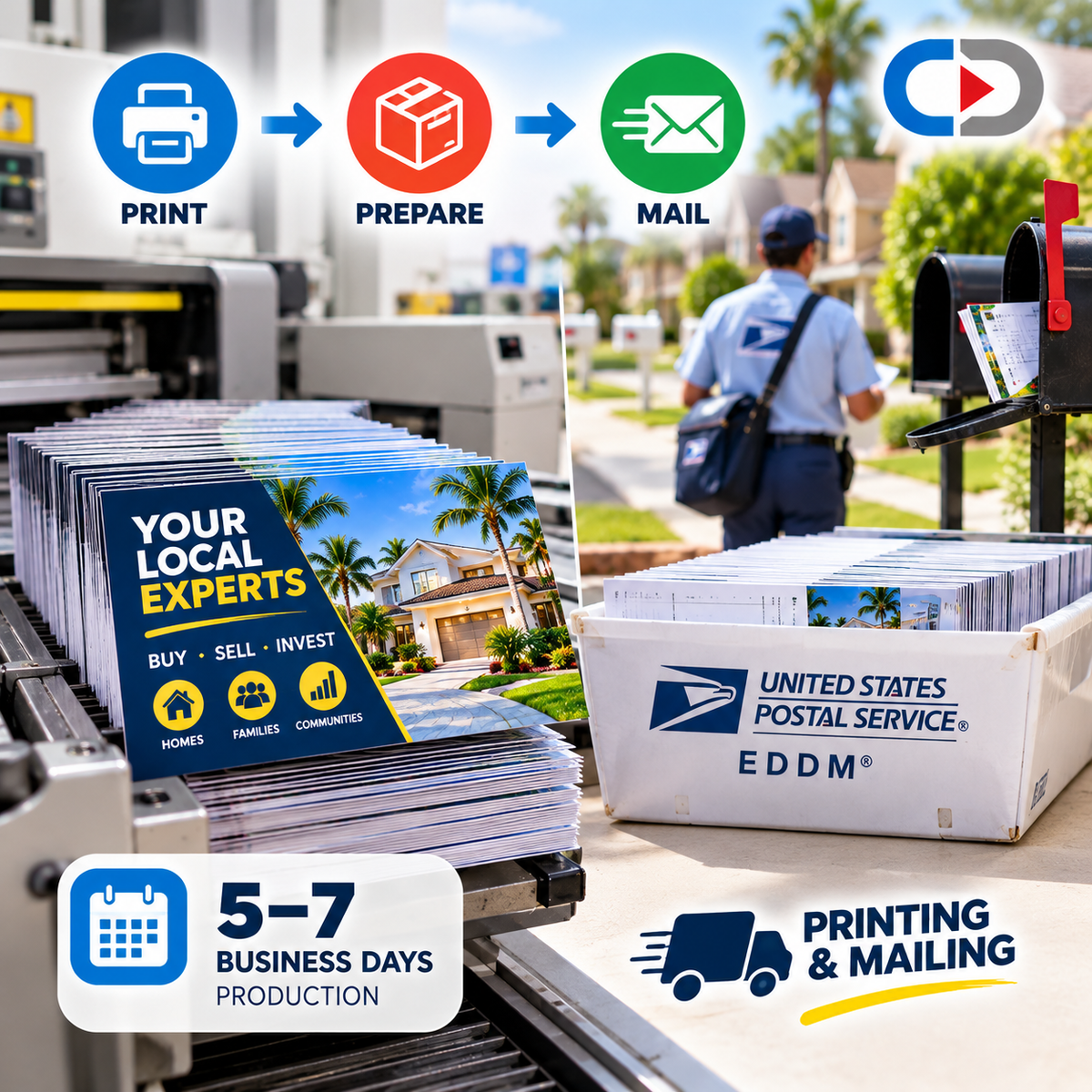 6.5" x 9" EDDM Postcards – Full Color Printing & Mailing | 14pt UV Coated