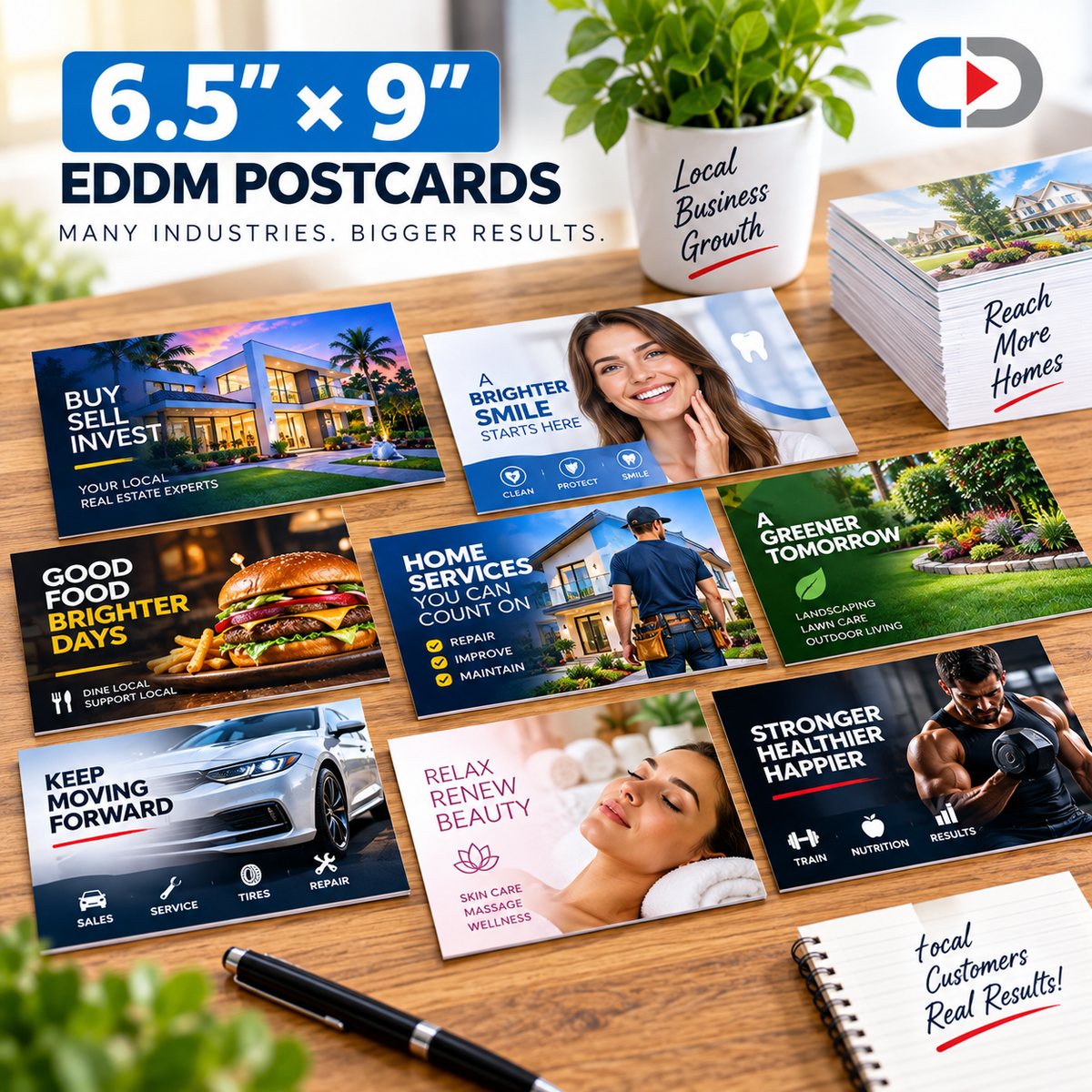 6.5" x 9" EDDM Postcards – Full Color Printing & Mailing | 14pt UV Coated
