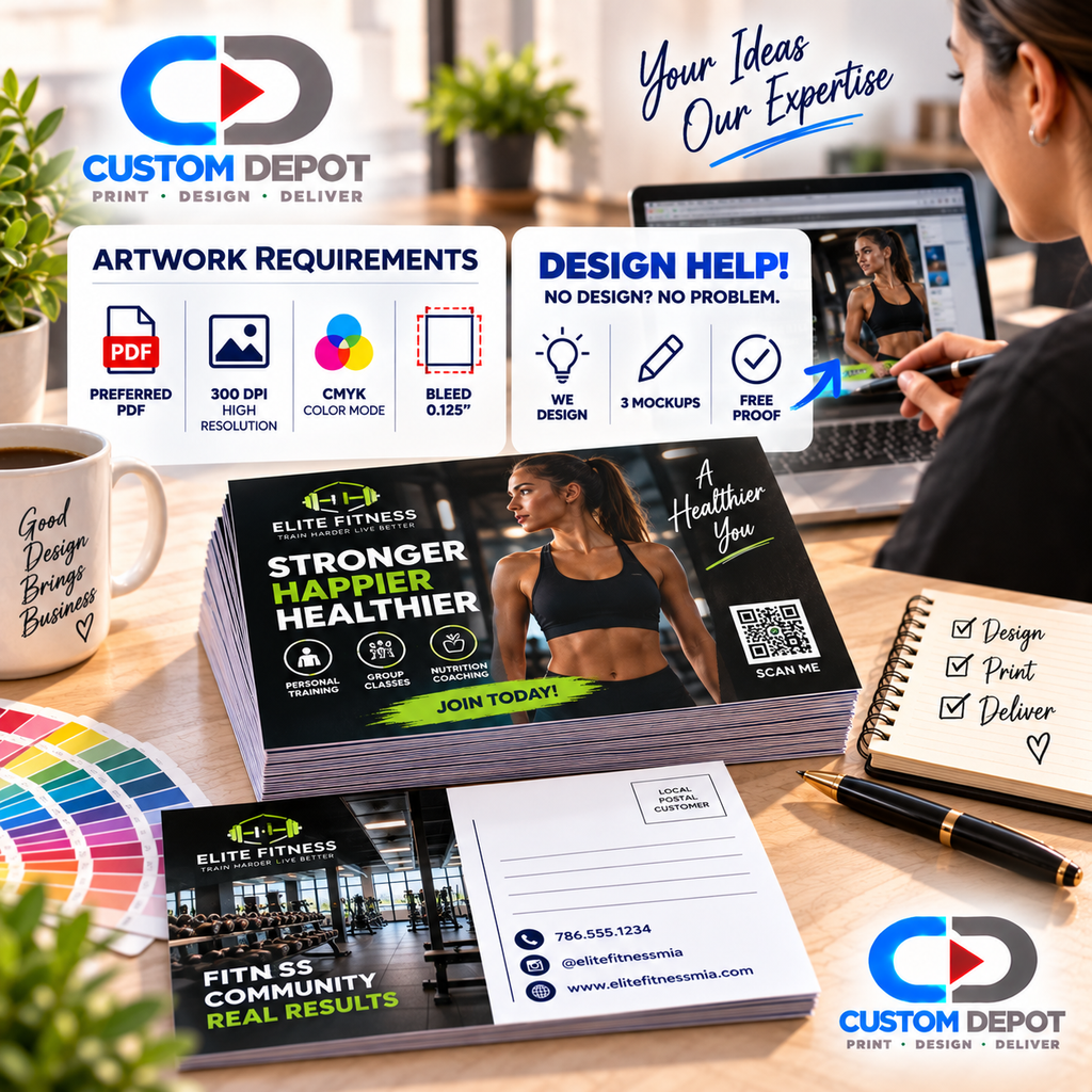 Custom 6" × 9" Business Postcards – Full Color Direct Mail & Marketing Postcard Printing | Premium 14pt Coated Cardstock