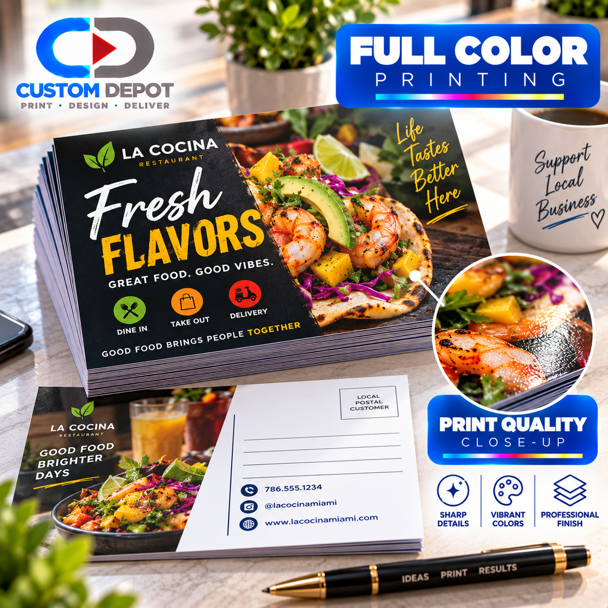 Custom 6" × 9" Business Postcards – Full Color Direct Mail & Marketing Postcard Printing | Premium 14pt Coated Cardstock