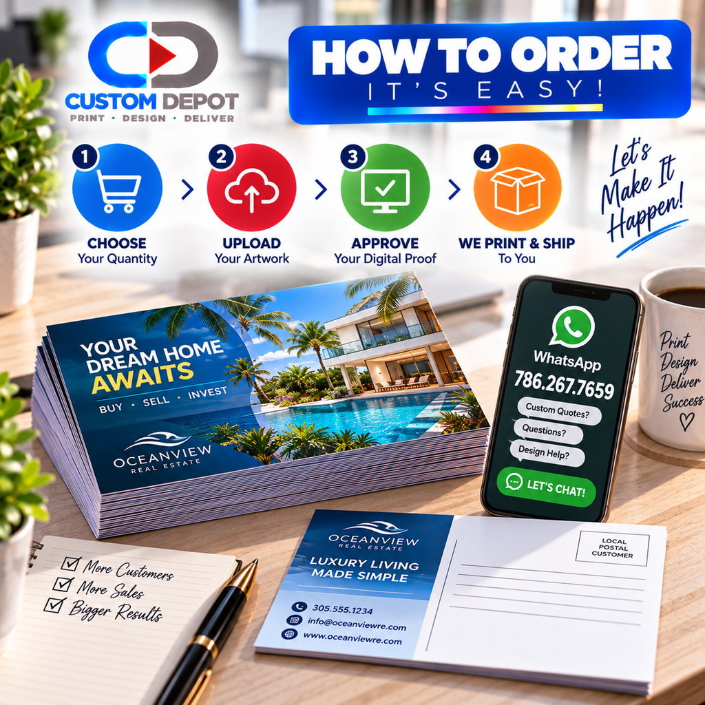 Custom 6" × 9" Business Postcards – Full Color Direct Mail & Marketing Postcard Printing | Premium 14pt Coated Cardstock