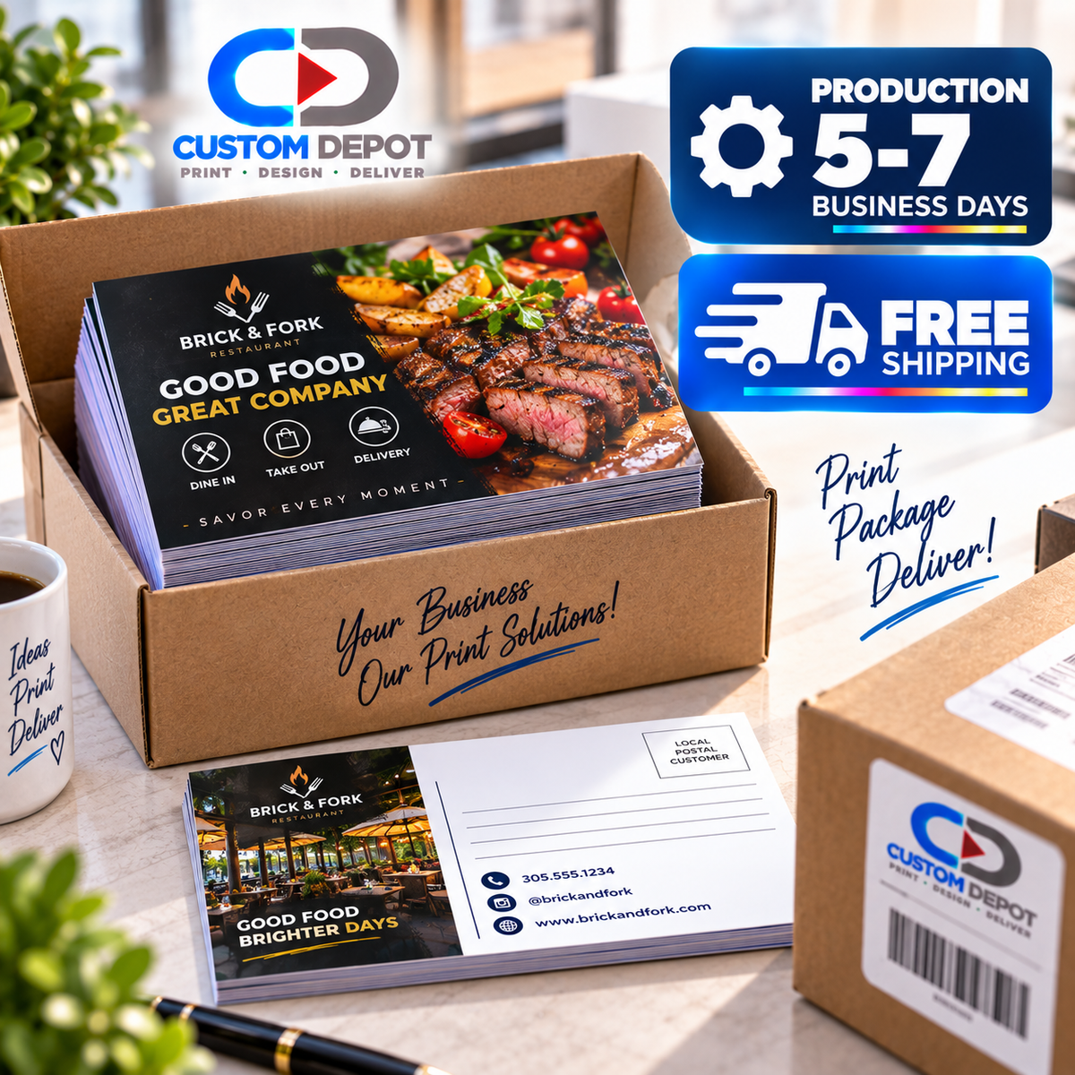 Custom 6" × 9" Business Postcards – Full Color Direct Mail & Marketing Postcard Printing | Premium 14pt Coated Cardstock