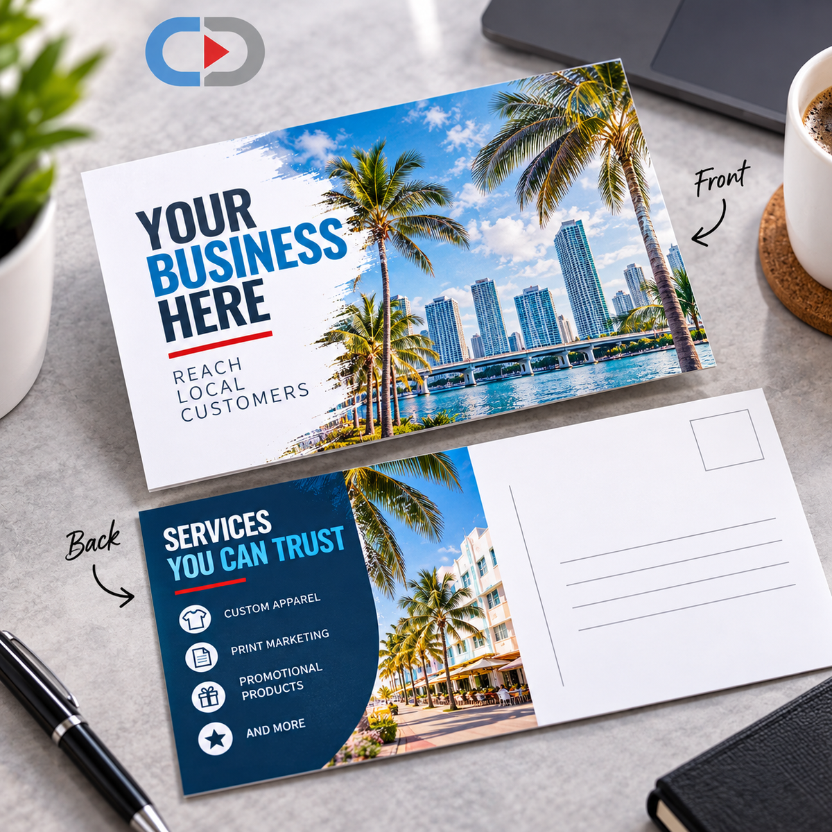 6.25" x 11" Oversized Postcard Printing | 14pt Glossy UV | Custom Marketing Postcards