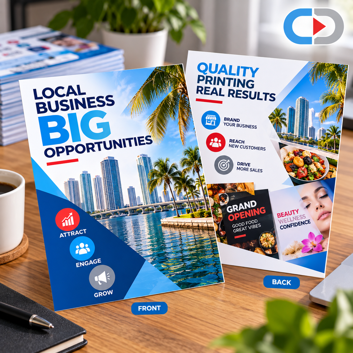 8.5" x 11" Oversized Marketing Mailers | Full Color Custom Printing – 14pt UV Coated