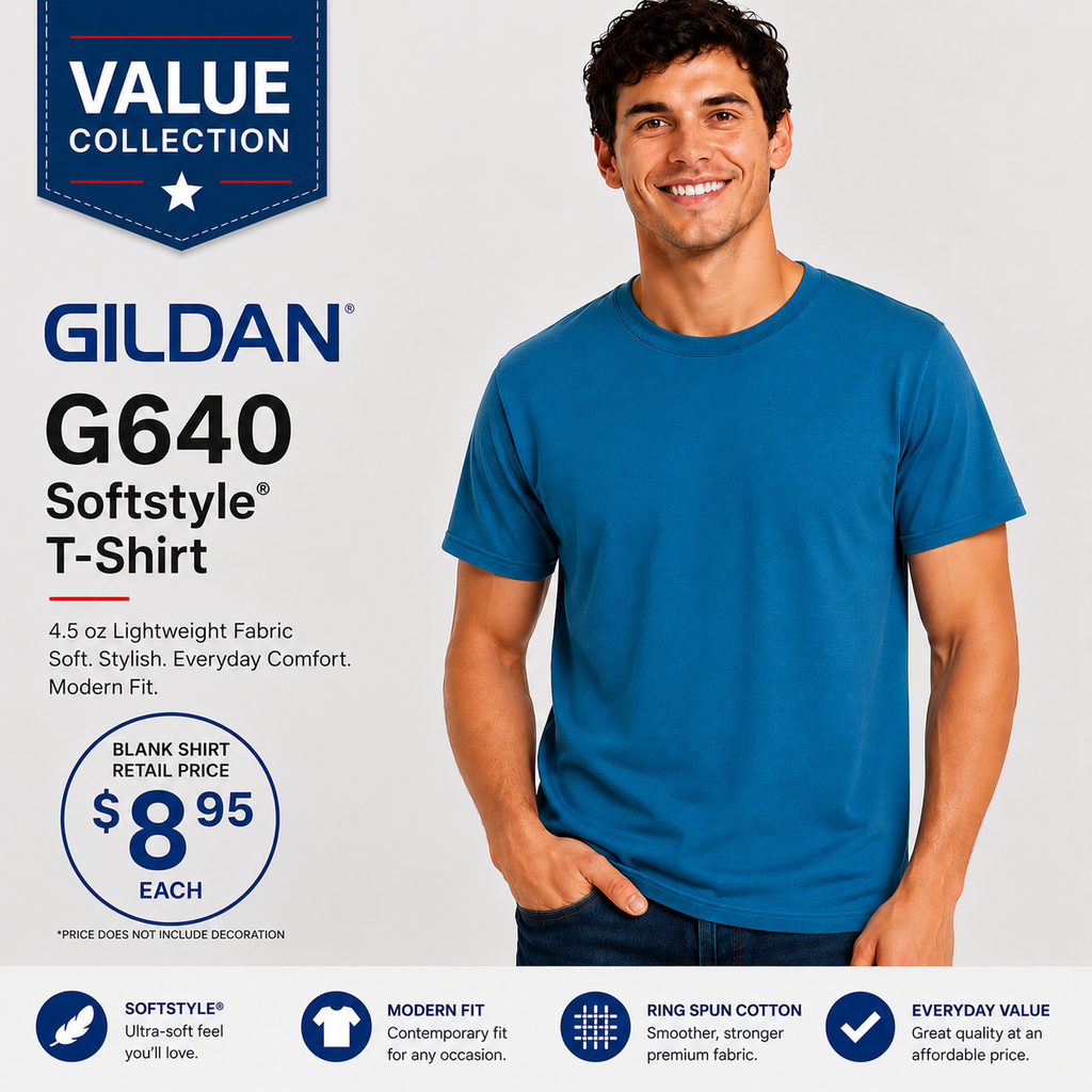 Gildan Adult Unisex Softstyle®  Ringspun Cotton Short Sleeve T-Shirt (G640)