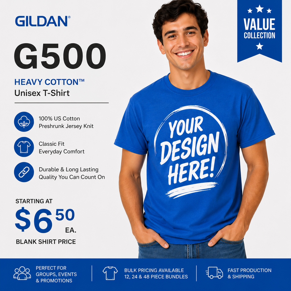 Gildan Adult Unisex Heavy Cotton T-Shirt (G500)