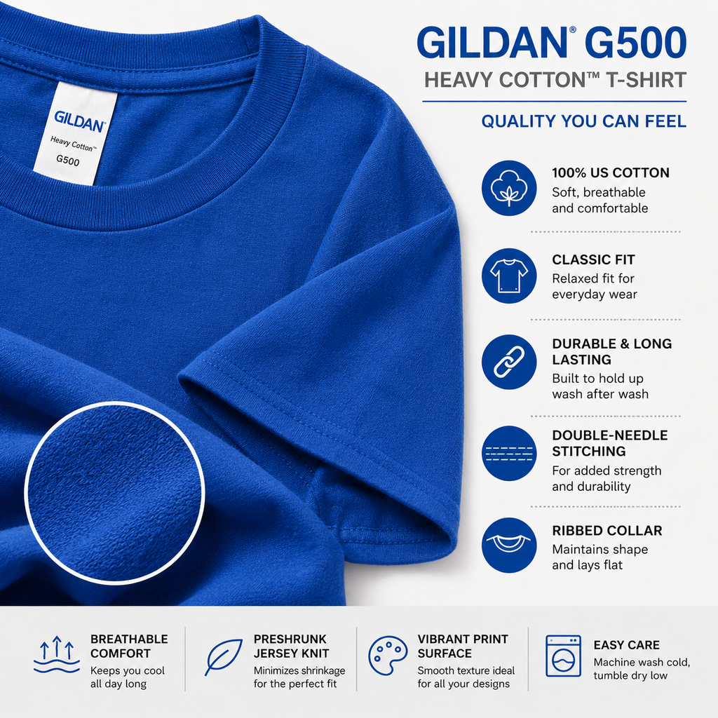 Gildan Adult Unisex Heavy Cotton T-Shirt (G500)