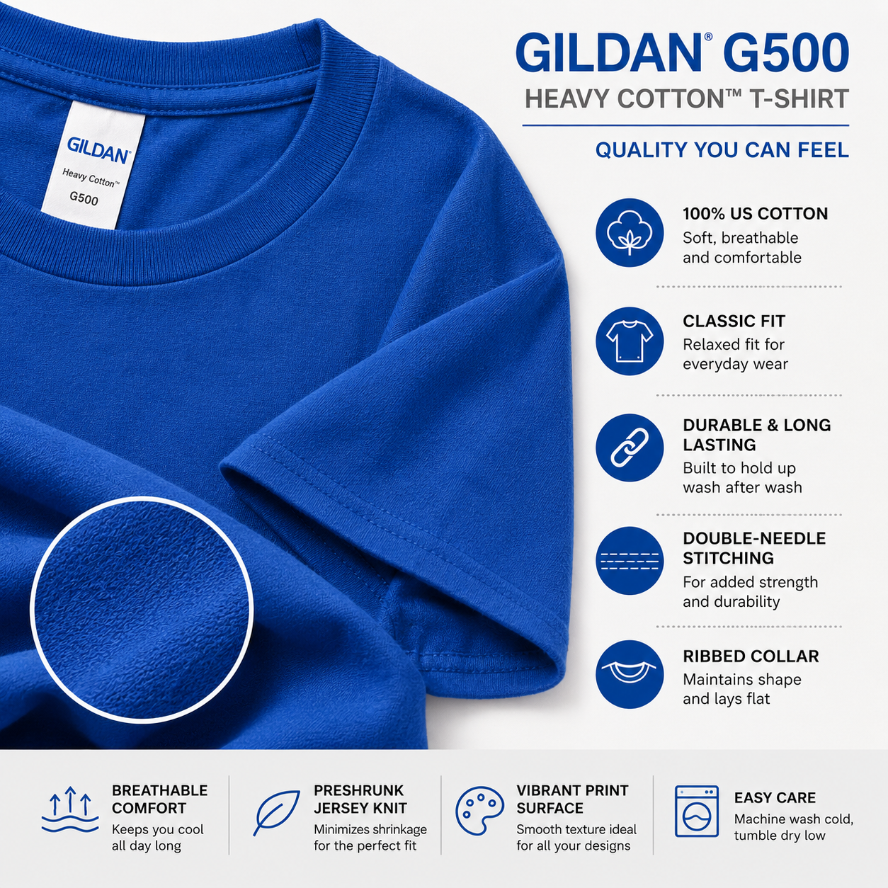 Gildan Adult Unisex Heavy Cotton T-Shirt (G500)