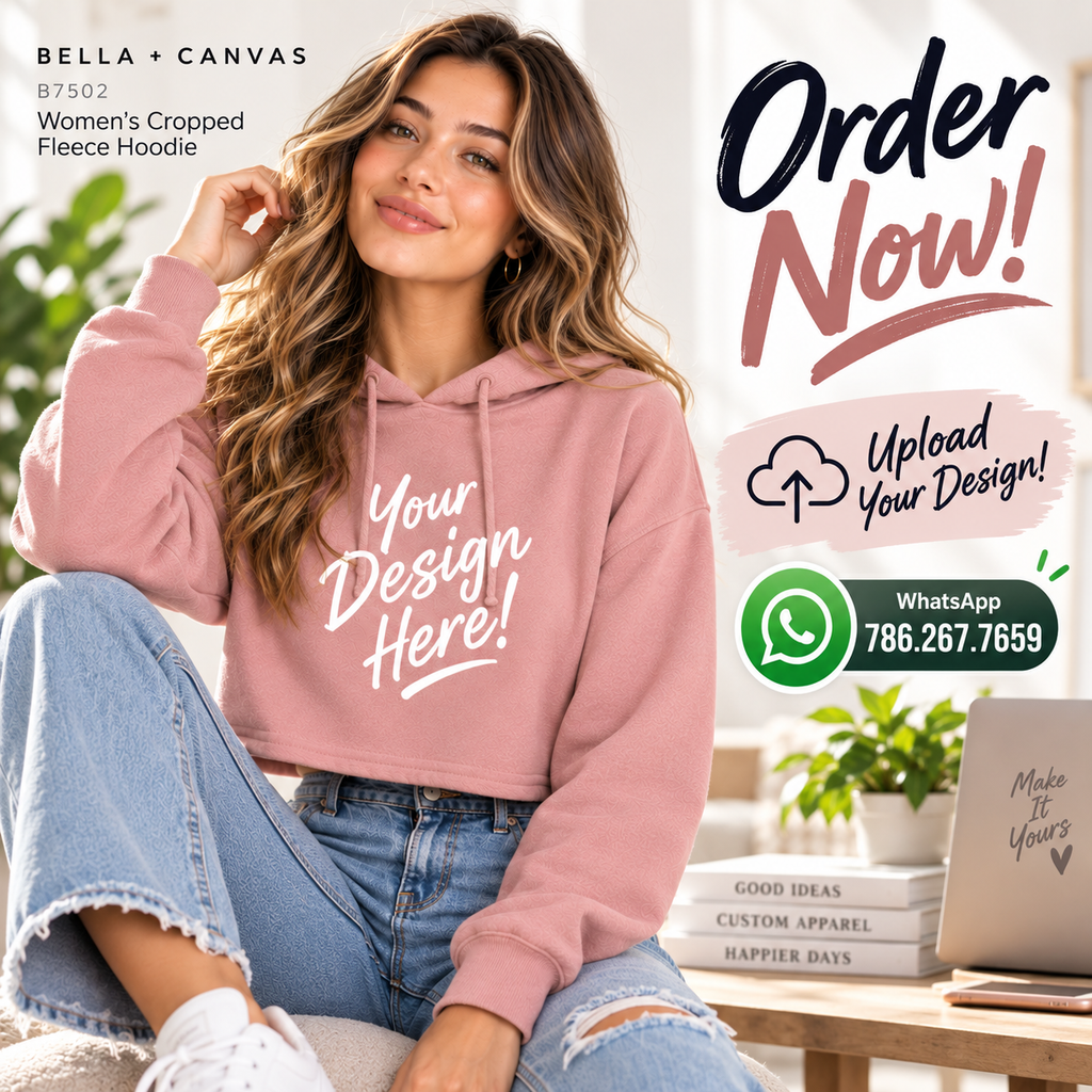 Bella + Canvas  Women's Cropped Fleece Hoodie (B7502)