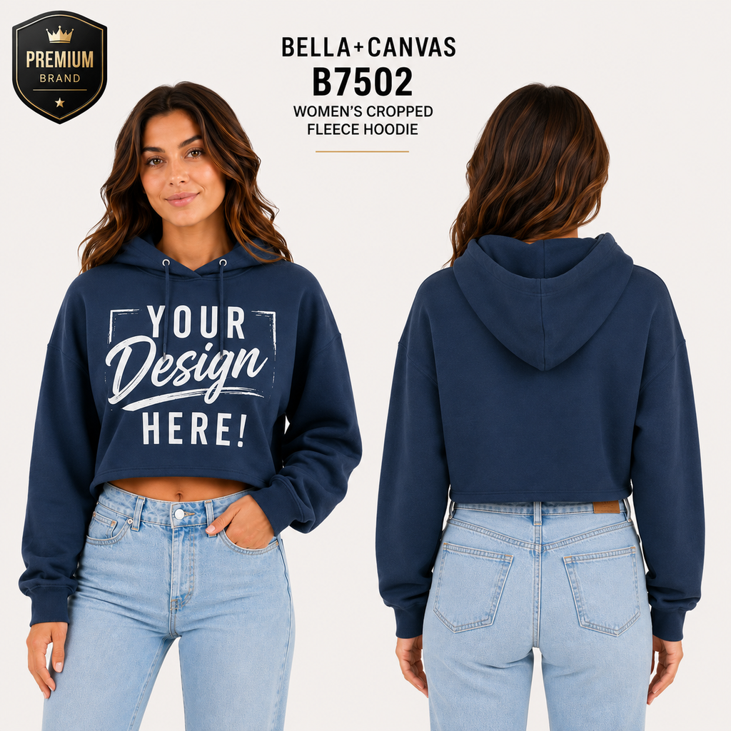 Bella + Canvas  Women's Cropped Fleece Hoodie (B7502)