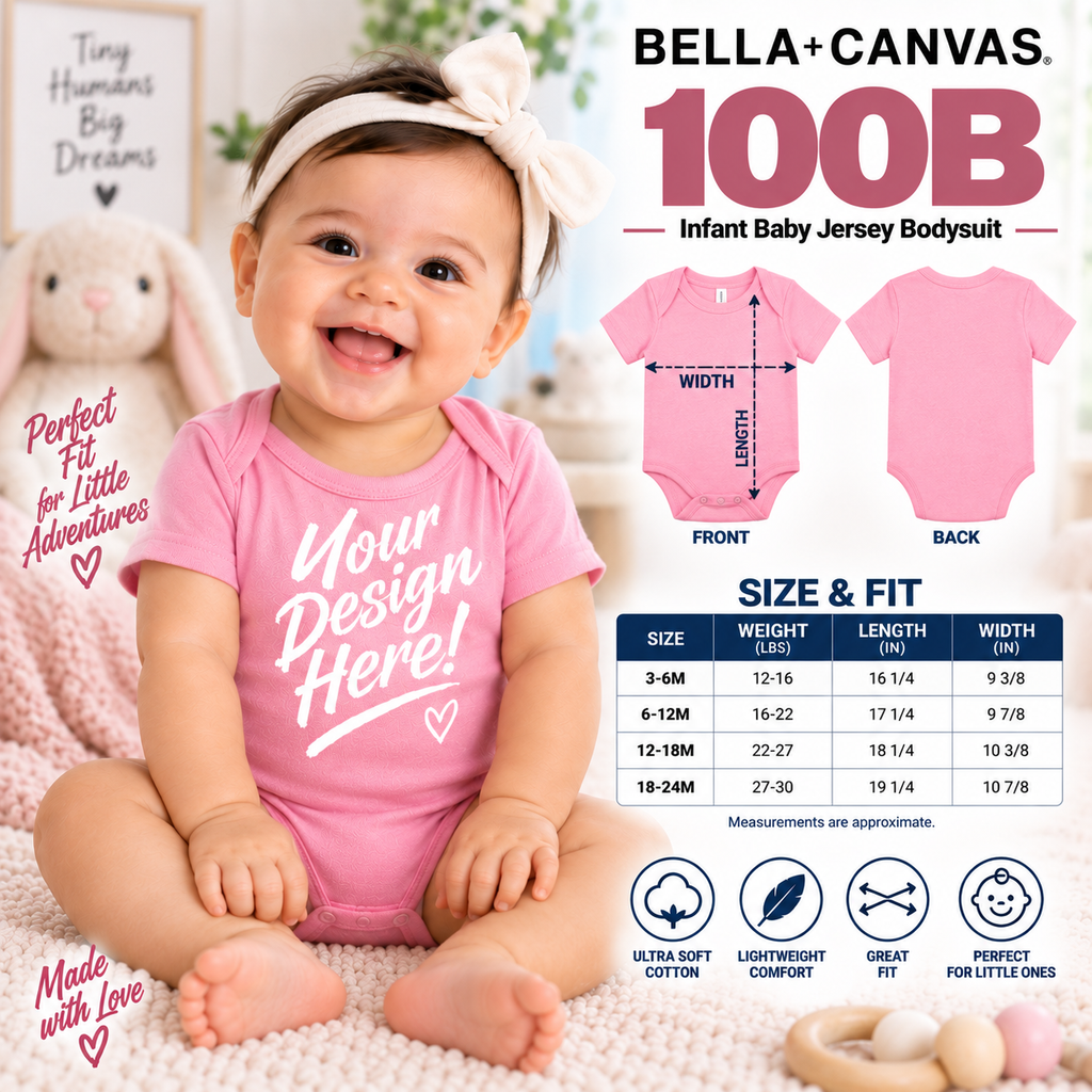 Bella + Canvas  Infant Baby Jersey Bodysuit (100B)
