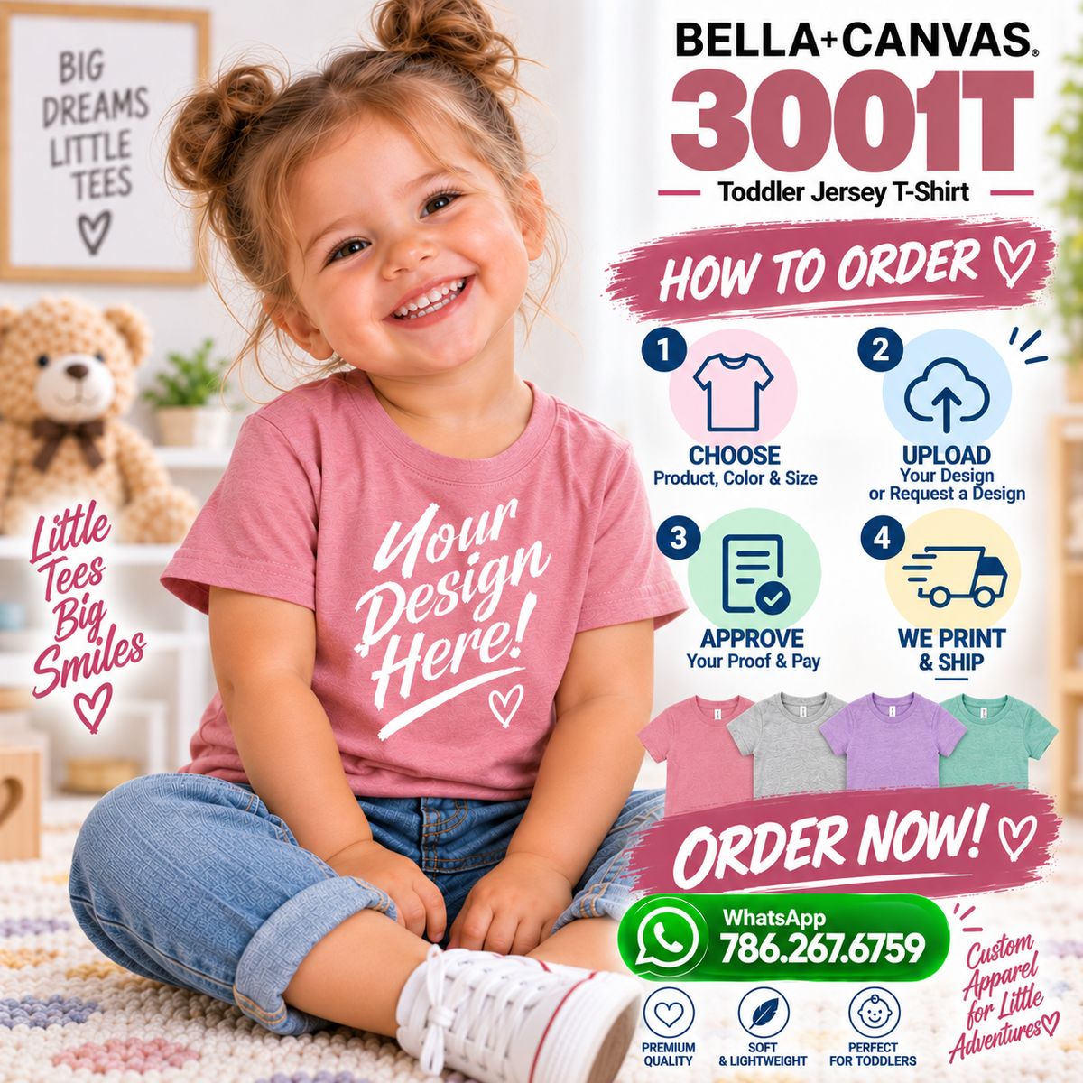 Bella + Canvas Toddler Jersey T-Shirt (3001T)