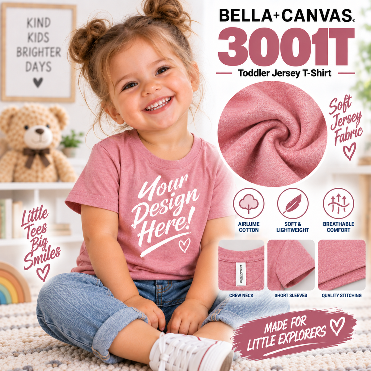 Bella + Canvas Toddler Jersey T-Shirt (3001T)