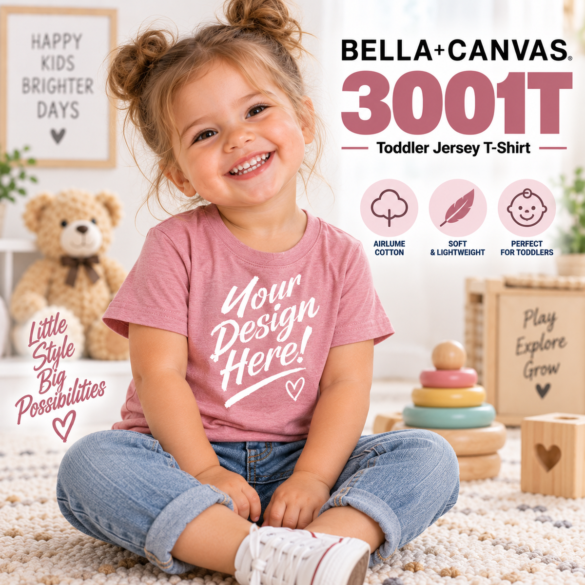 Bella + Canvas Toddler Jersey T-Shirt (3001T)