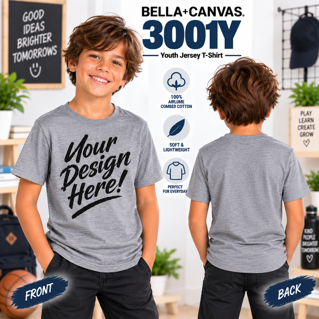 Bella + Canvas  Youth Jersey T-Shirt (3001Y)
