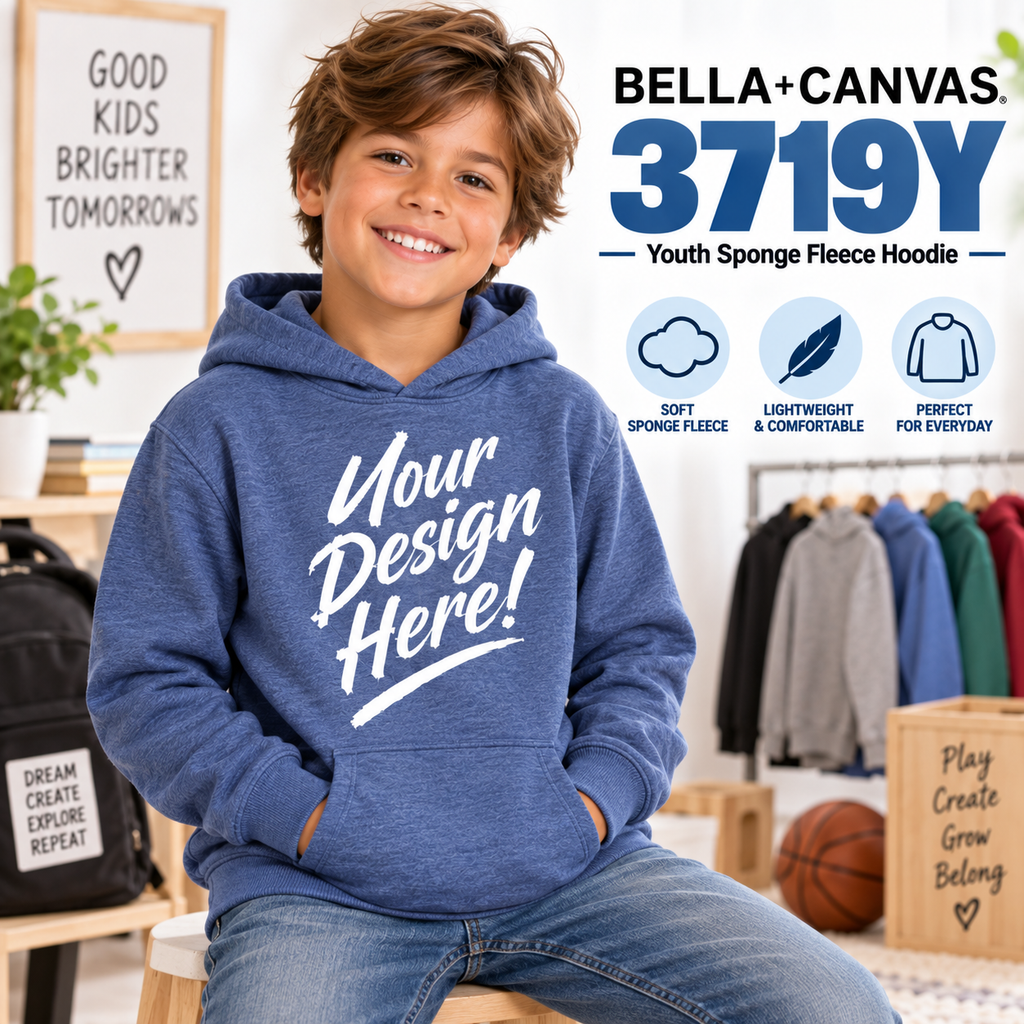Bella + Canvas Youth Sponge Fleece Hoodie (3719Y)