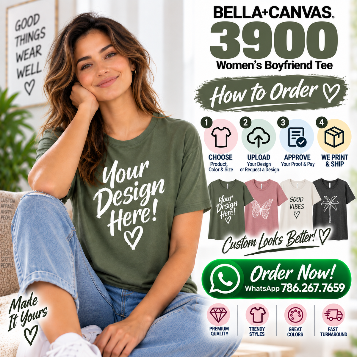 Custom Women's Boyfriend Cotton Tee (3900)