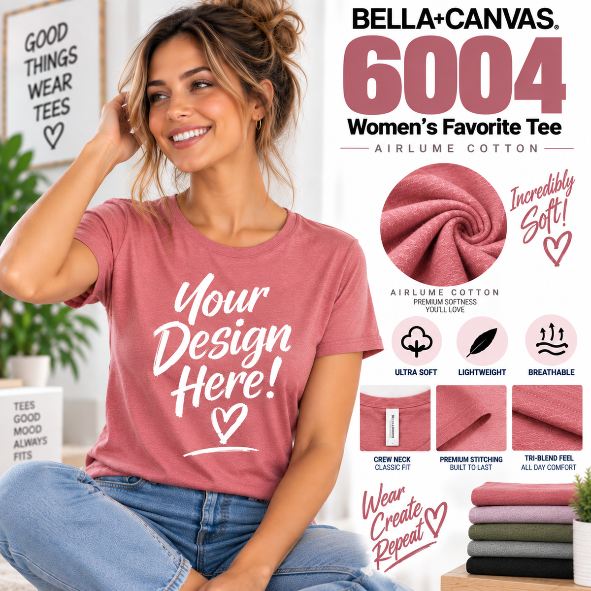 Bella + Canvas Women's Favorite Airlume Cotton (6004)
