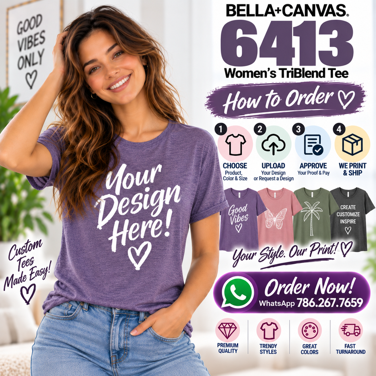 Bella + Canvas Women's TriBlend Tee (6413)