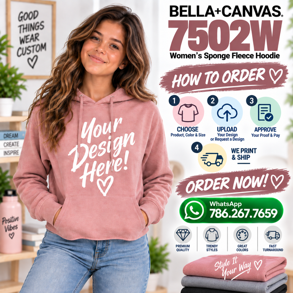 Bella + Canvas  Women's Sponge Fleece Hoodie (7502W)