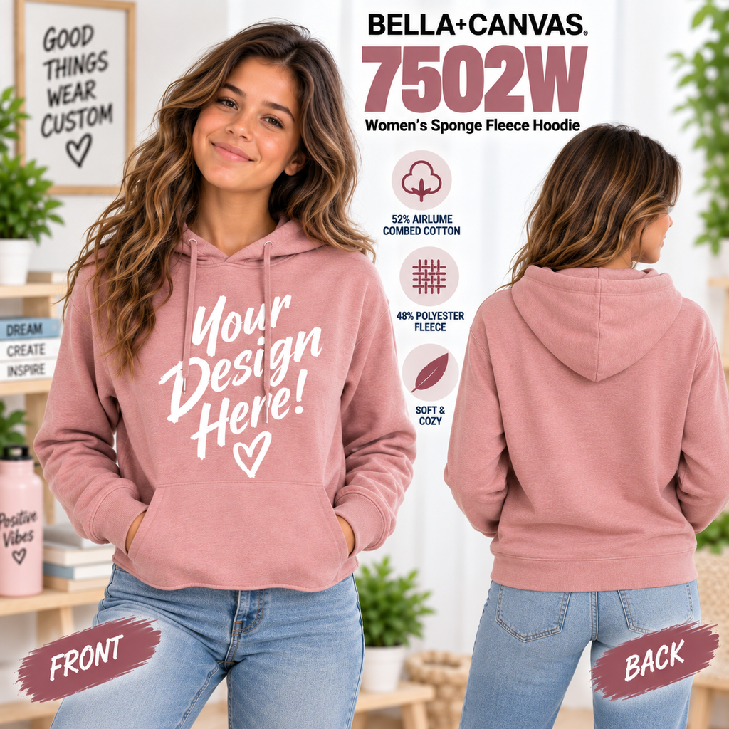 Bella + Canvas  Women's Sponge Fleece Hoodie (7502W)