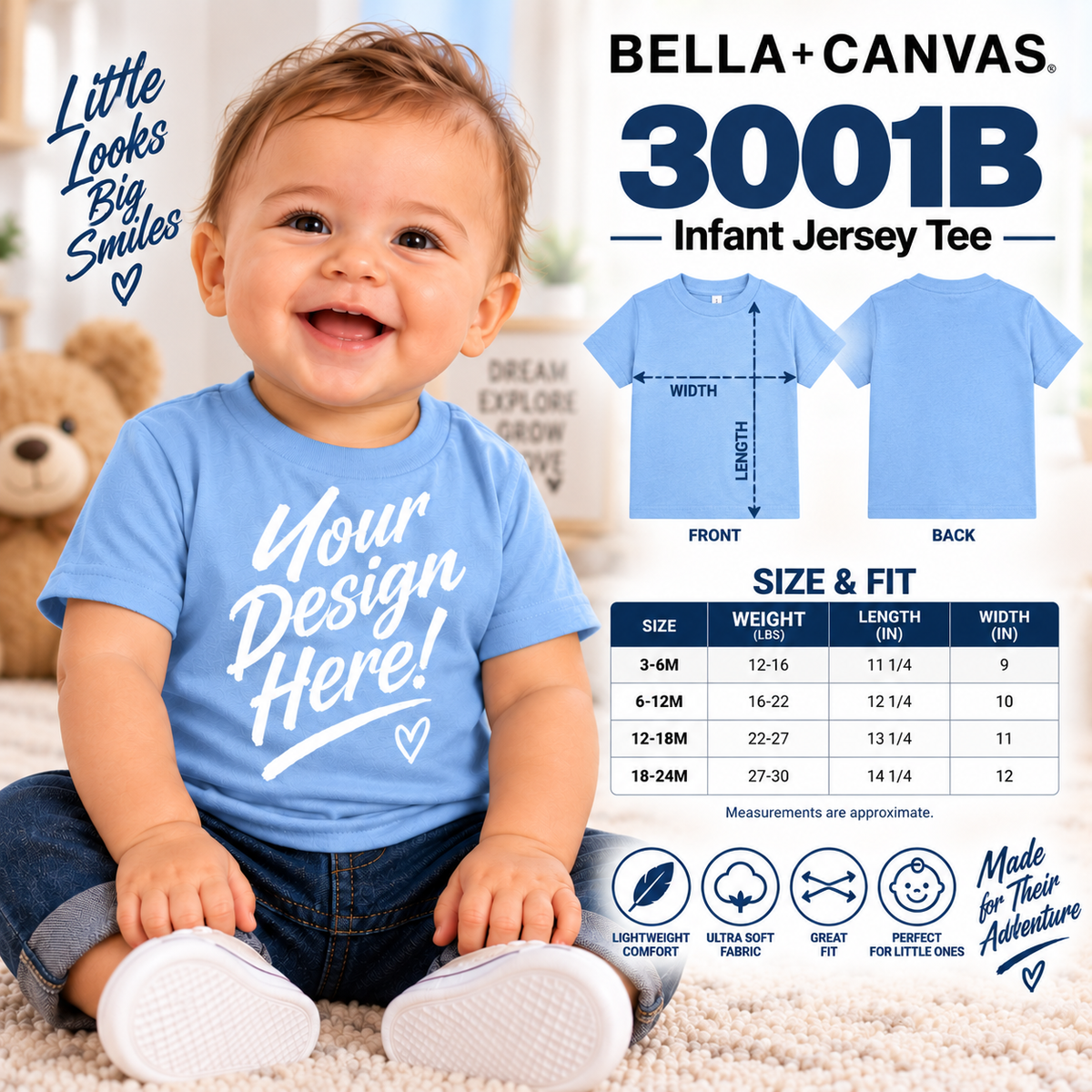 Bella + Canvas Infant Jersey Tee (3001B)