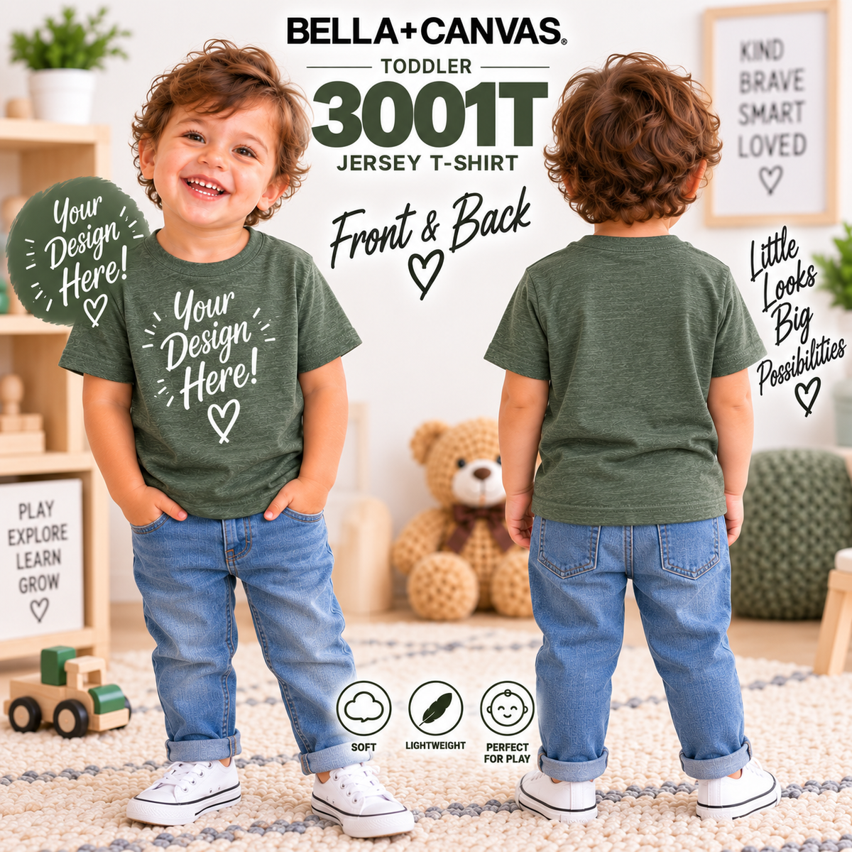 Bella + Canvas Toddler Jersey T-Shirt (3001T)