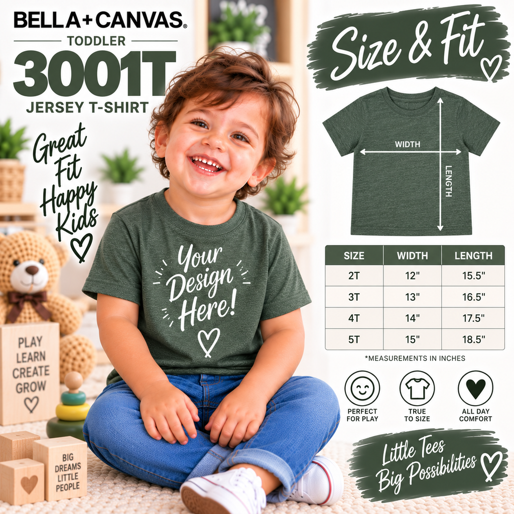 Bella + Canvas Toddler Jersey T-Shirt (3001T)