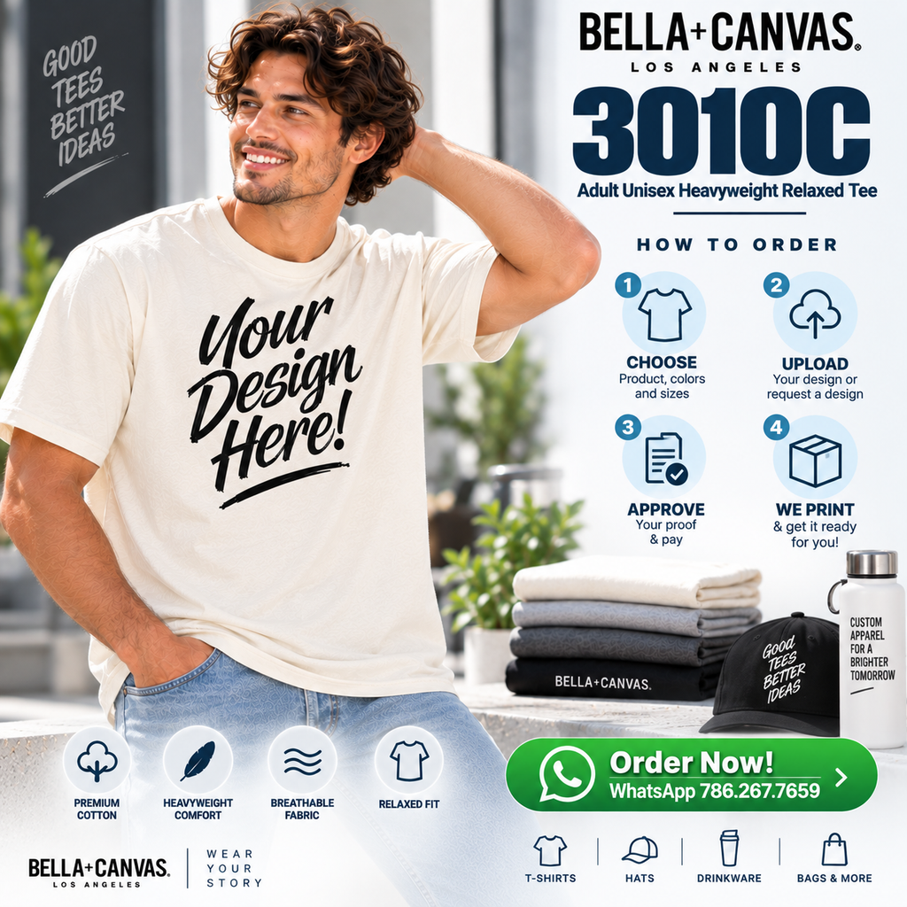 Bella + Canvas  Adult Unisex Heavyweight Relaxed Tee (3010C)