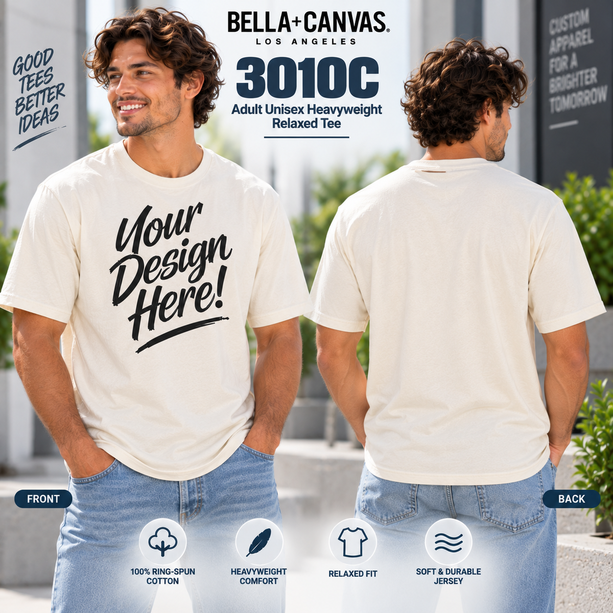 Bella + Canvas  Adult Unisex Heavyweight Relaxed Tee (3010C)