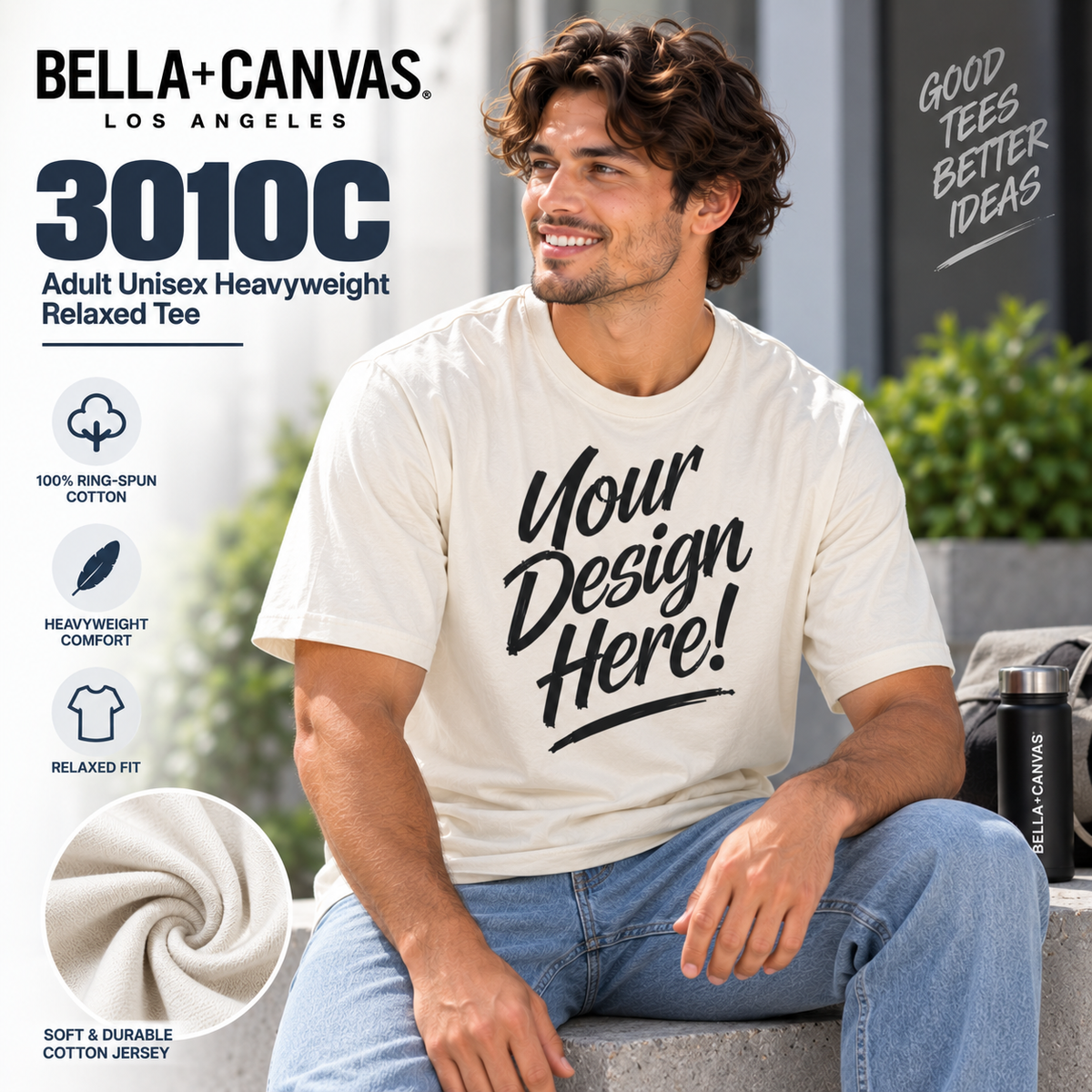 Bella + Canvas  Adult Unisex Heavyweight Relaxed Tee (3010C)