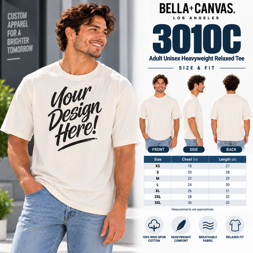 Bella + Canvas  Adult Unisex Heavyweight Relaxed Tee (3010C)