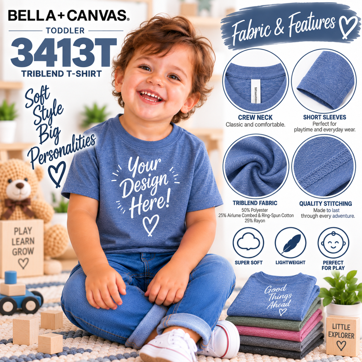 Bella + Canvas Toddler Triblend T-Shirt (3413T)