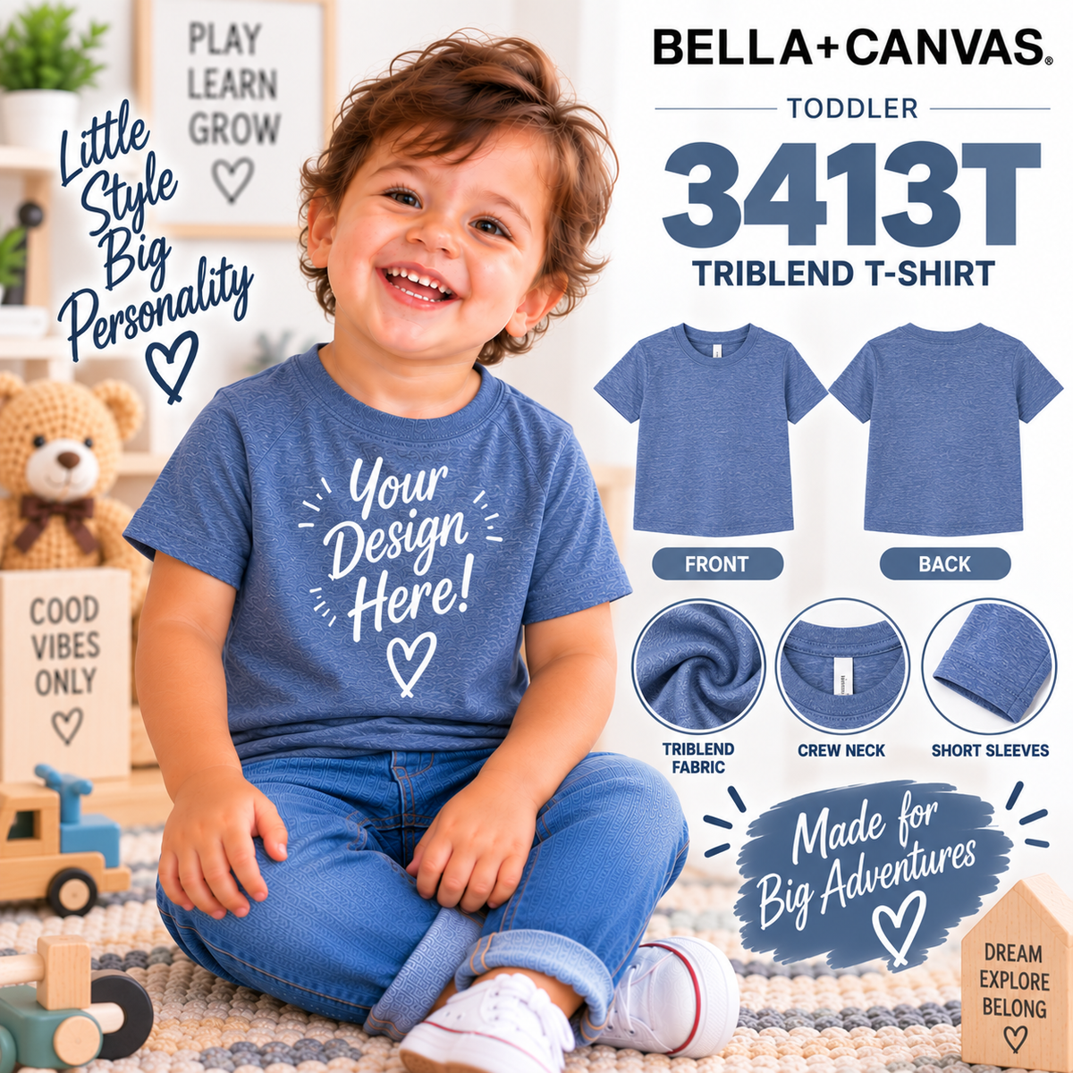 Bella + Canvas Toddler Triblend T-Shirt (3413T)