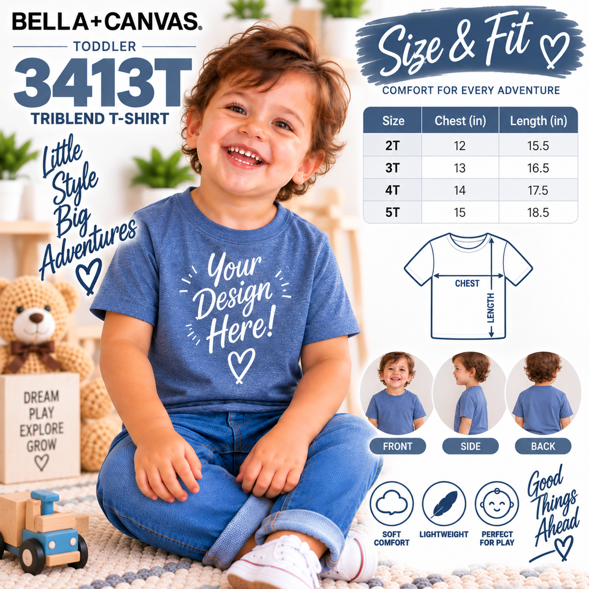 Bella + Canvas Toddler Triblend T-Shirt (3413T)